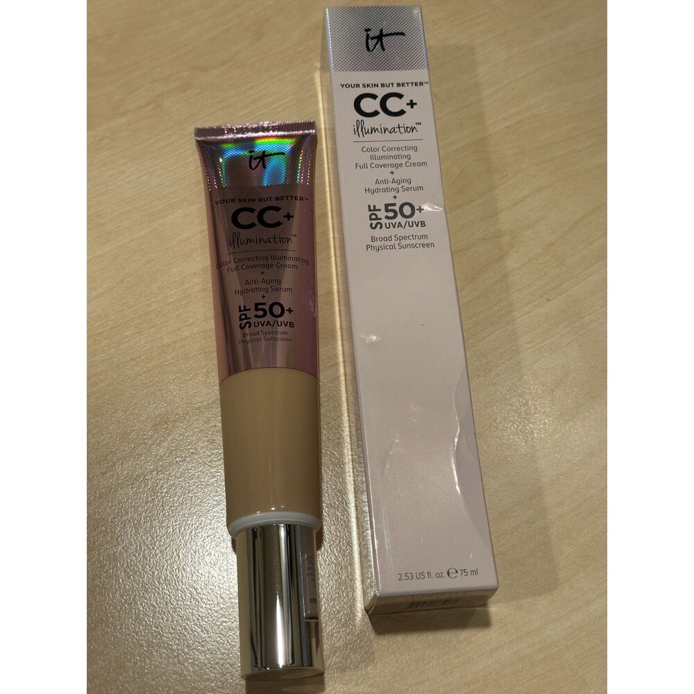 IT Cosmetics CC+ Illumination SPF 50 Medium Foundation Super Size 2.53 oz Box